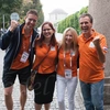 Richard en het Nederlandse team na het winnen van het wereldkampioenschap Gemengde Viertallen, Wrocław 2016